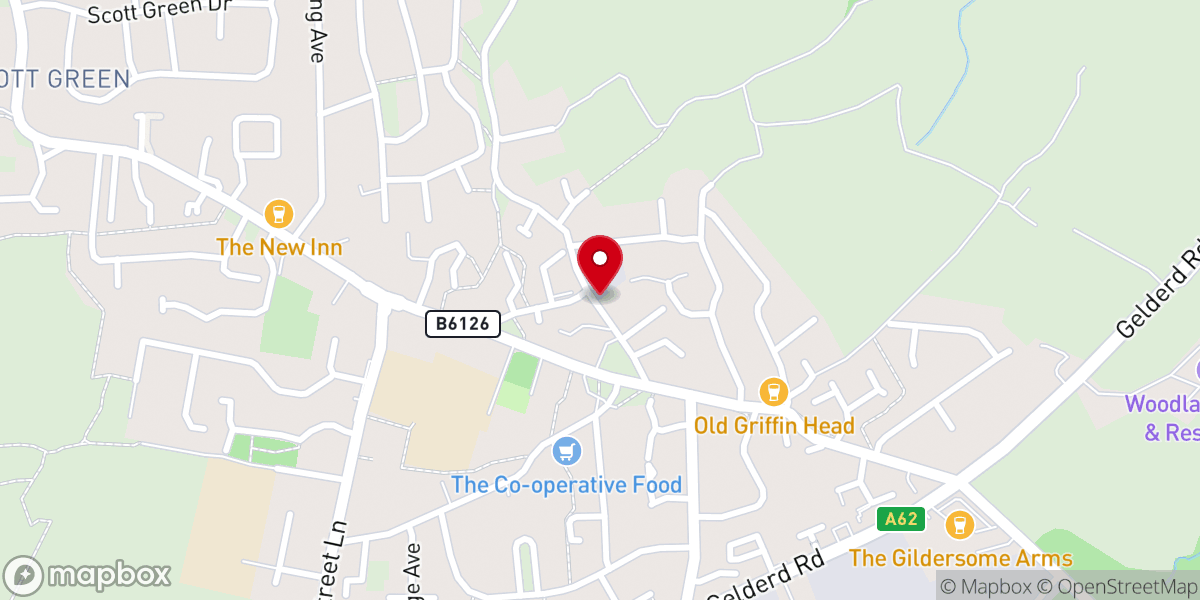Map showing location of Greenside Methodist Church