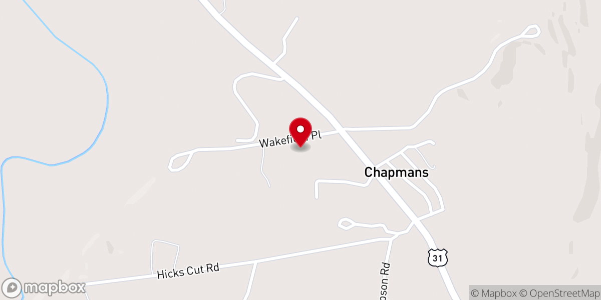 Map showing location of First Missionary Baptist Church - Pulaski