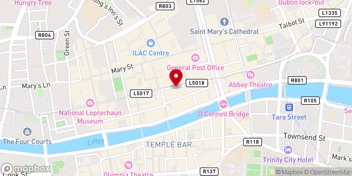 Map showing location of Abbey Hotel