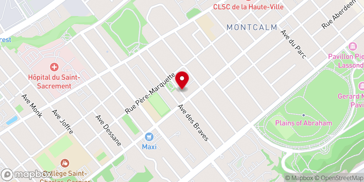 Map showing location of Presbytère Saints-Martyrs Canadiens