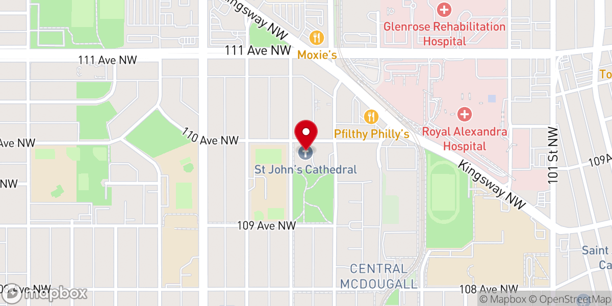 Map showing location of St John's Cathedral