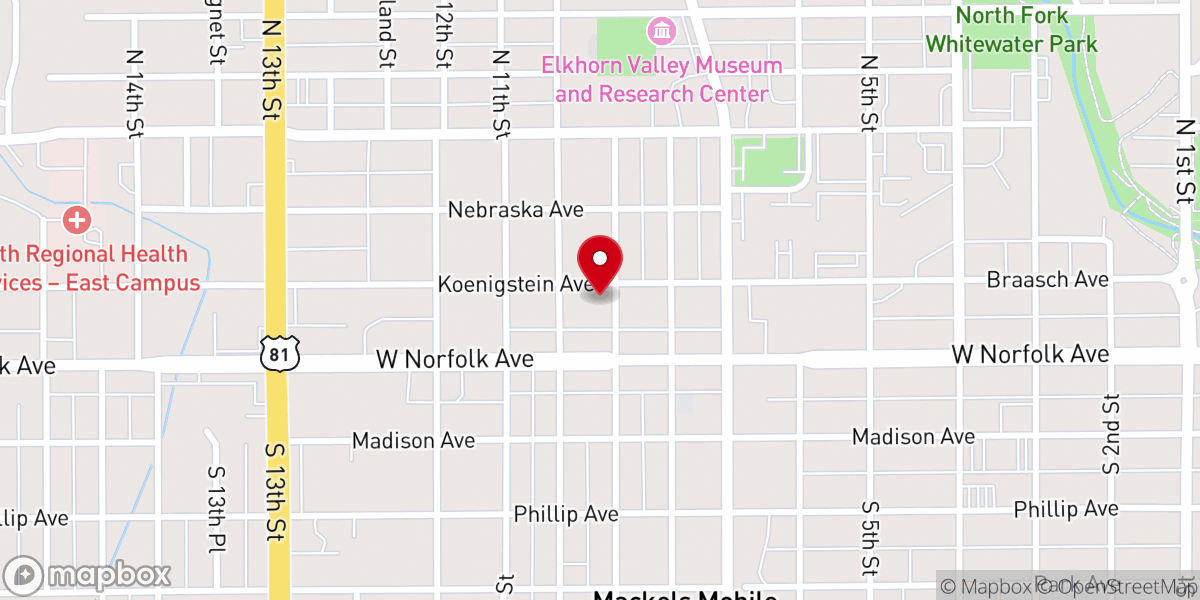 Map showing location of Norfolk Rescue Mission