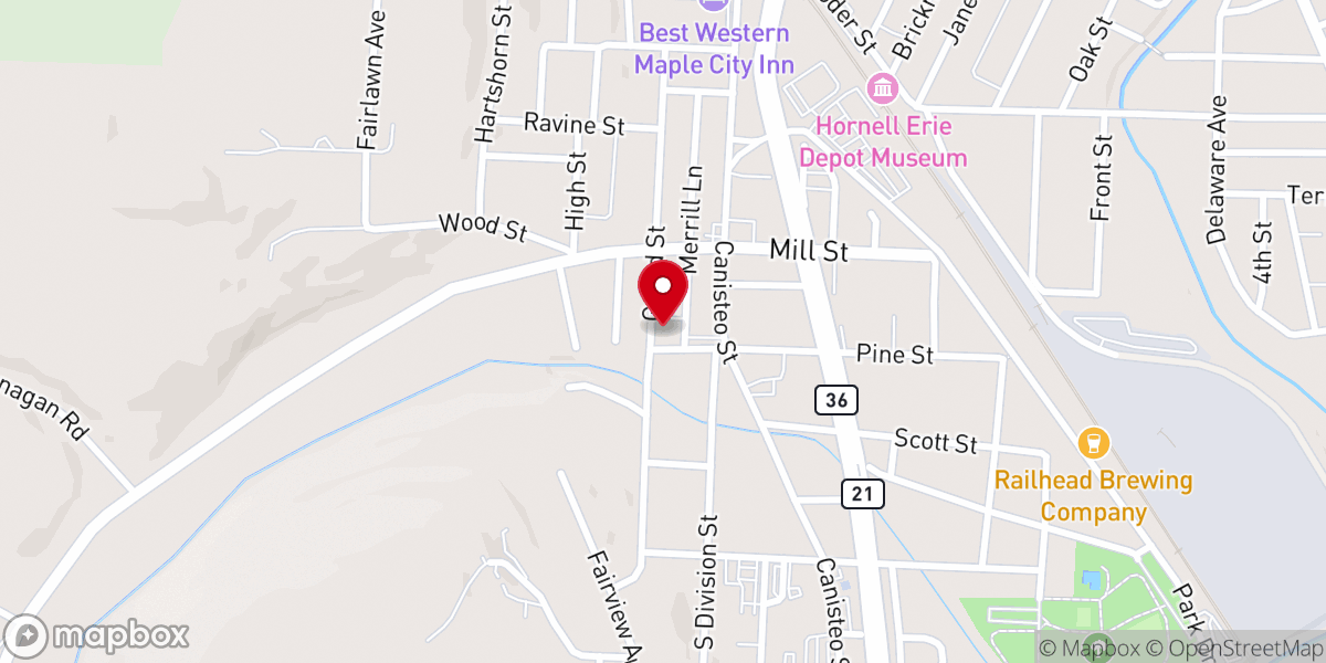 Map showing location of New Hope Wesleyan Church