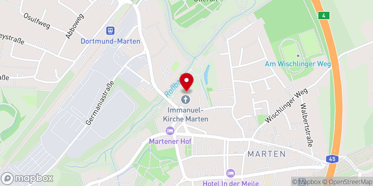 Map showing location of Immanuel-Kirche - Ev. Elias-Kirchengemeinde Dortmund