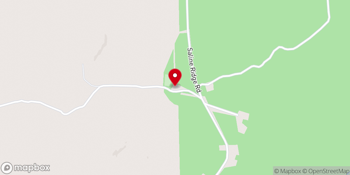 Map showing location of Saline Ridge Baptist Church