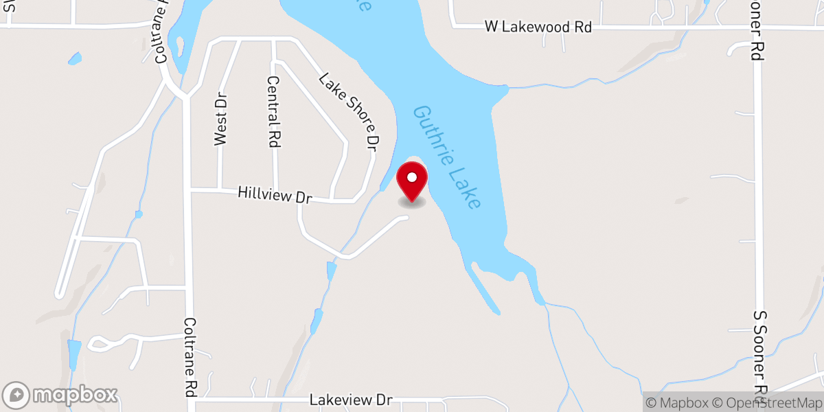 Map showing location of Our Lady of the Lake Lodge