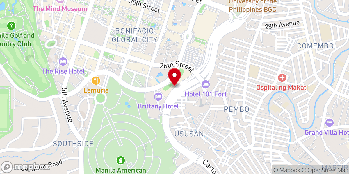Map showing location of San Pedro Calungsod Chapel