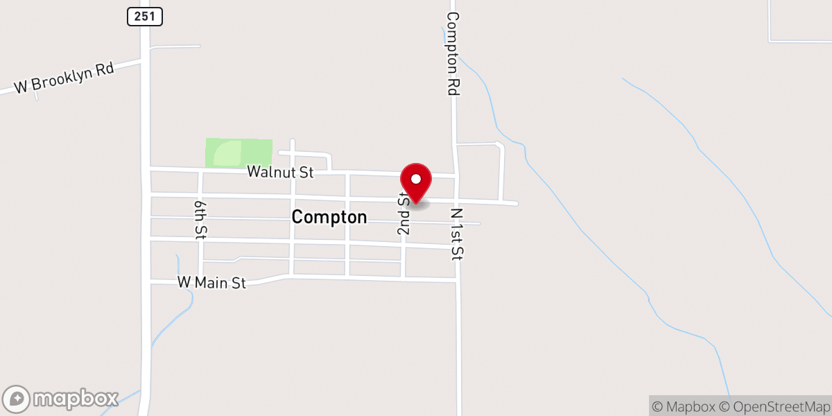 Map showing location of Compton United Methodist