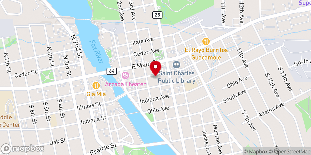 Map showing location of Agape Nepali Church of Wheaton