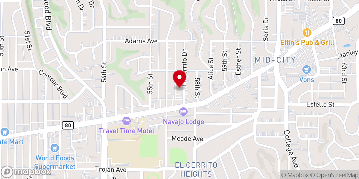 Map showing location of Blessed Sacrament Catholic Church