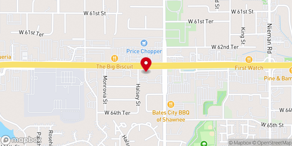 Map showing location of Hope Lutheran Church