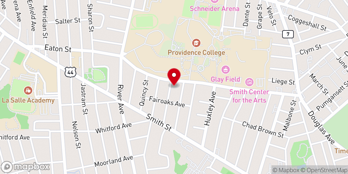 Map showing location of St. Pius V Young Adults