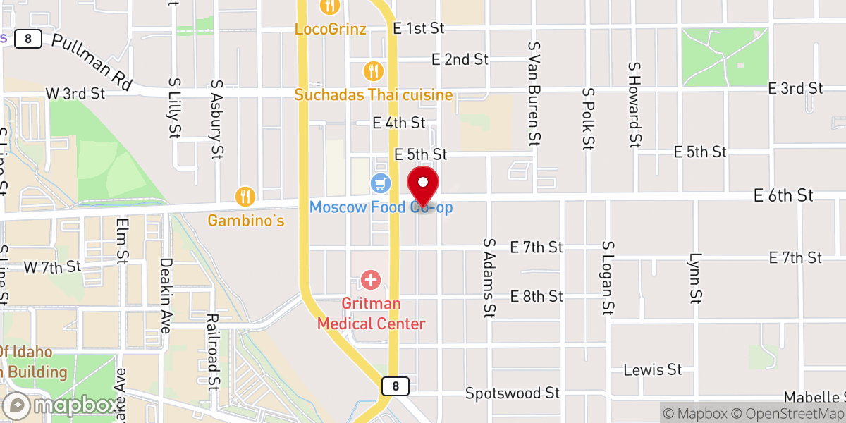 Map showing location of Augustana Lutheran Church (LCMS)