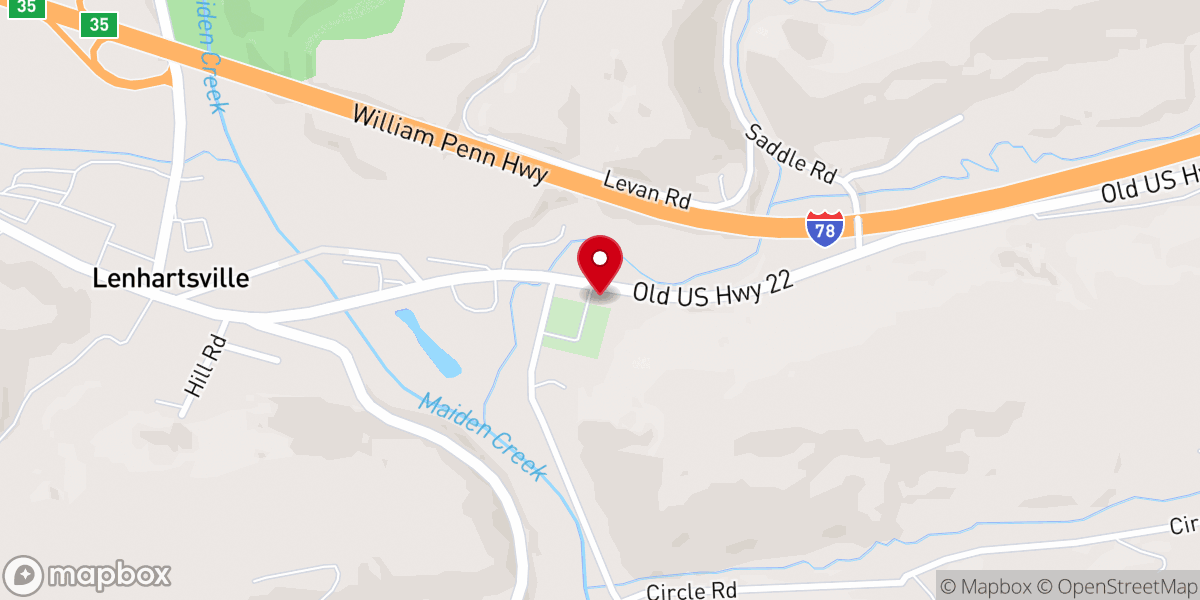 Map showing location of Friedens Church of Lenhartsville