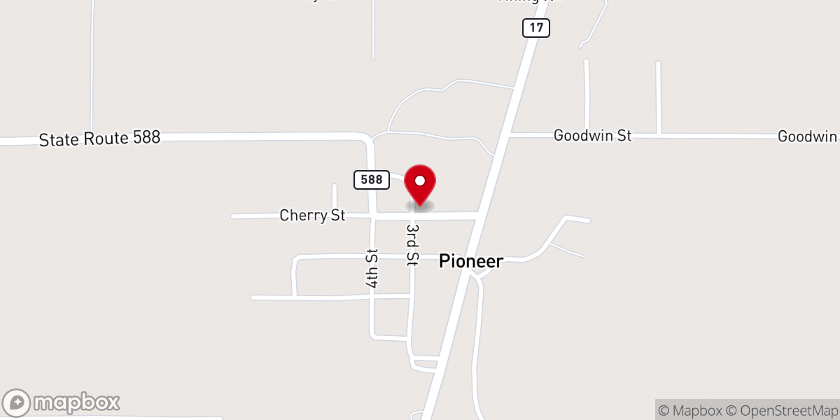 Map showing location of Ward Two Volunteer Fire Department