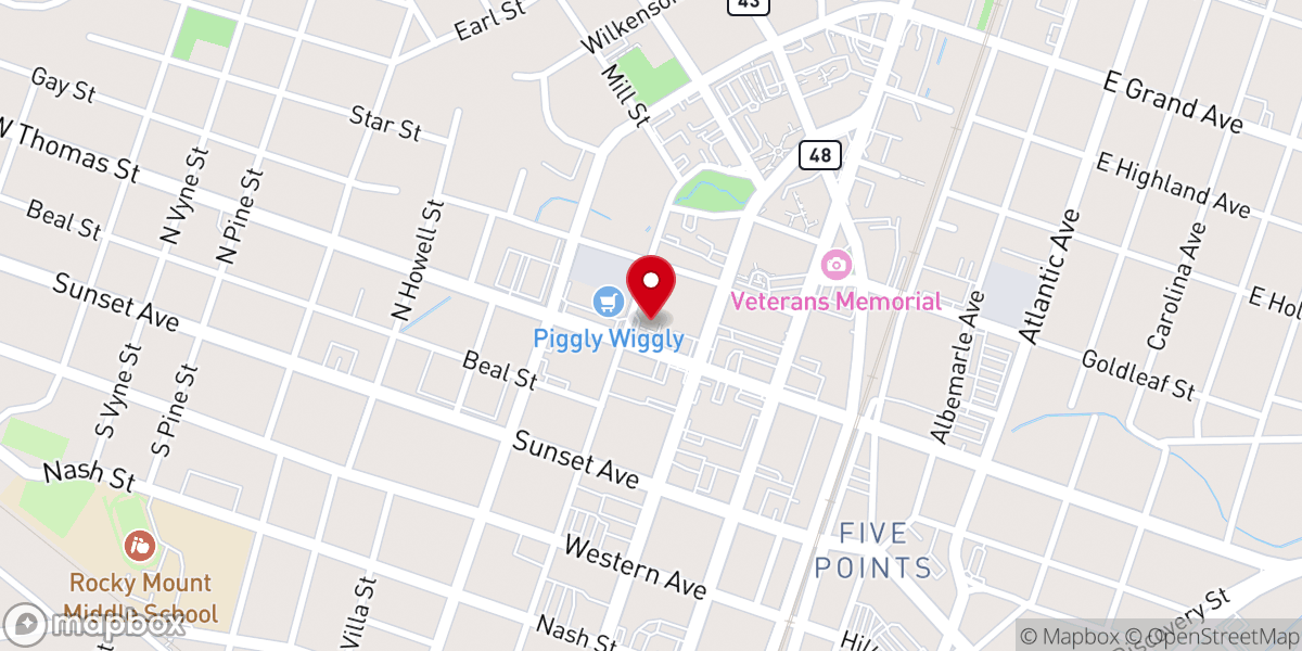 Map showing location of Mt Zion First Baptist Church