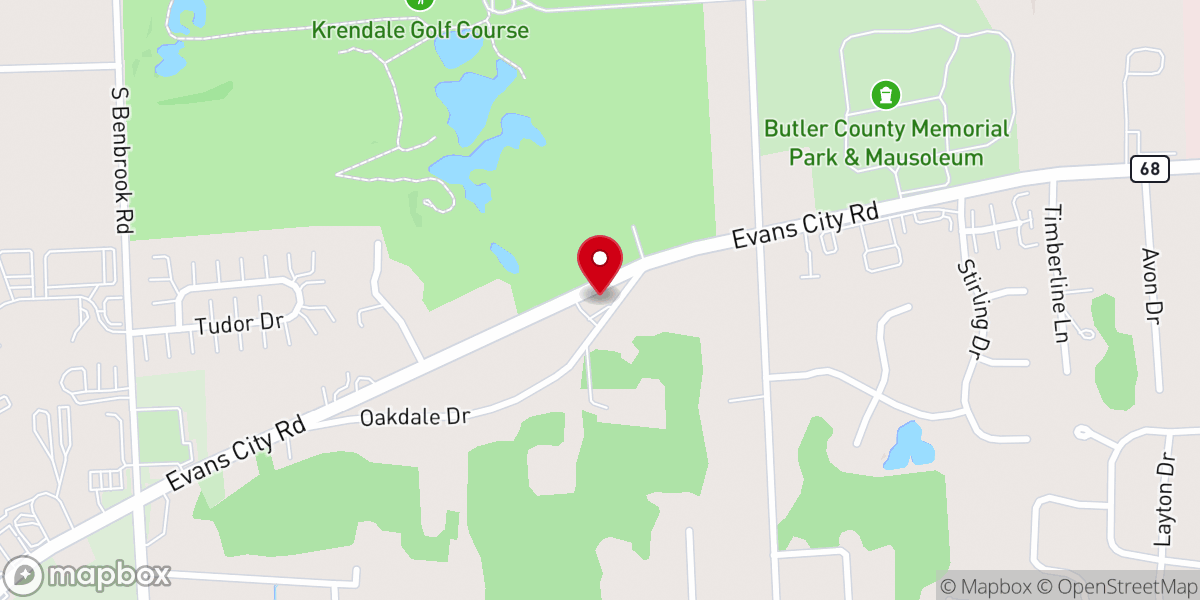 Map showing location of Butler First Church of the Nazarene