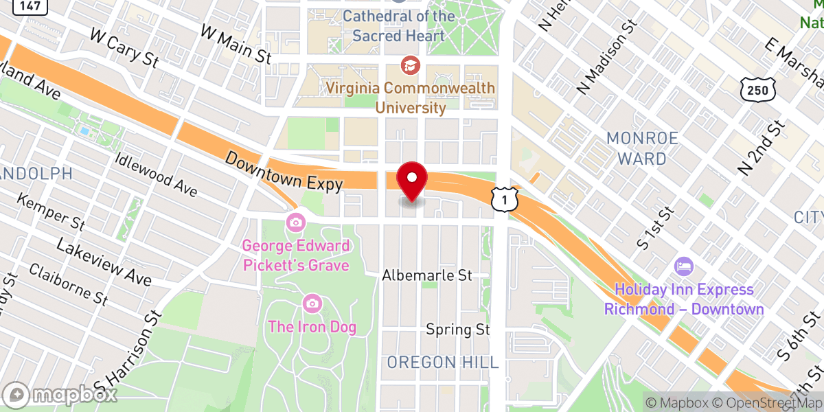Map showing location of St. Andrew's Episcopal Church