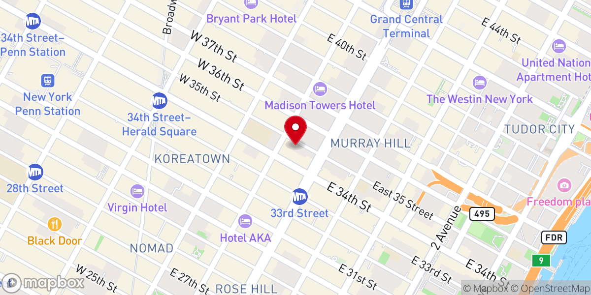 Map showing location of The Community Church of New York