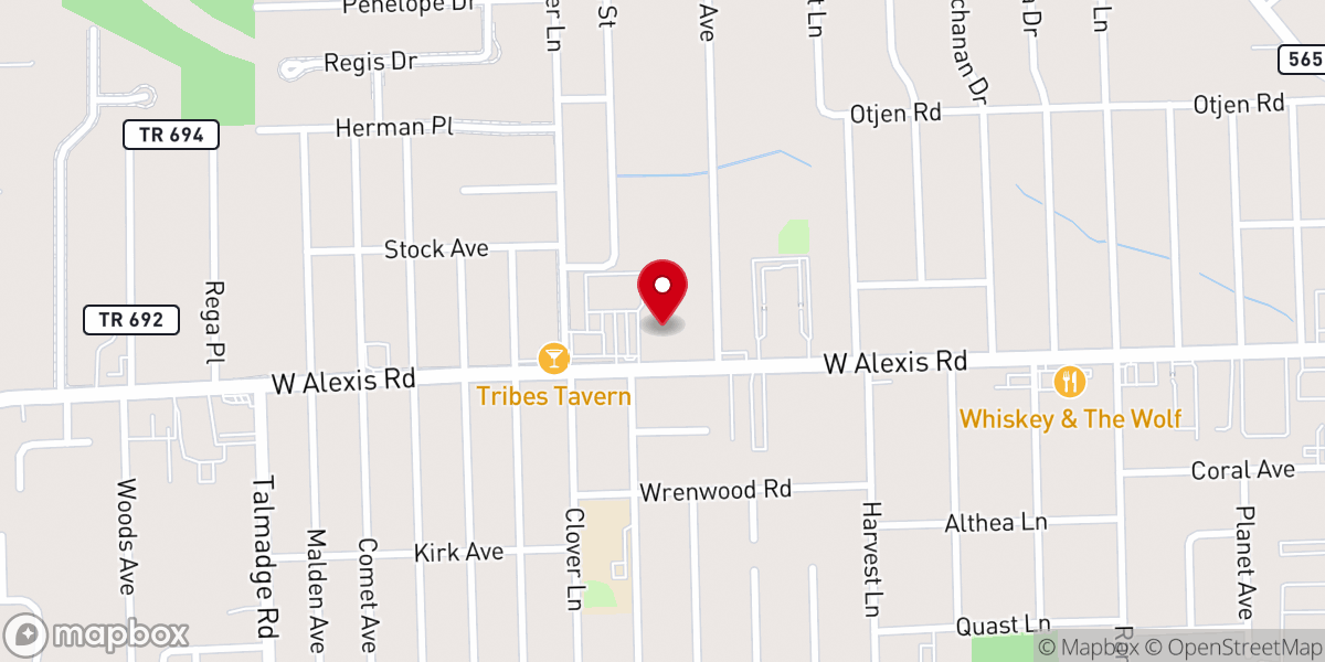 Map showing location of Northwest Baptist Church