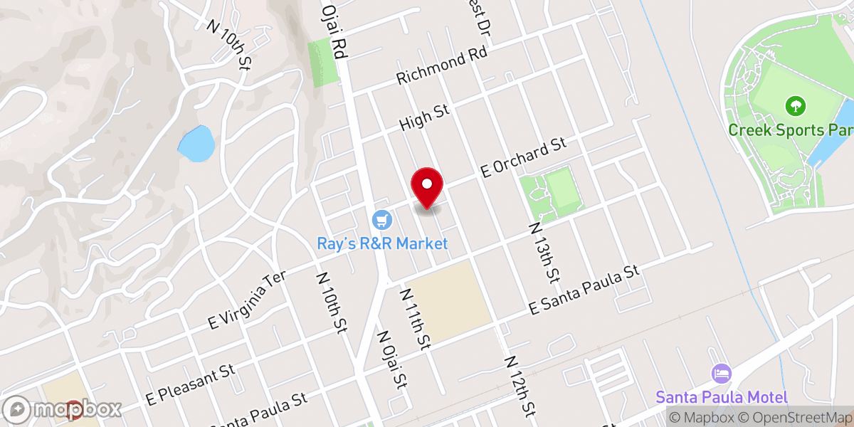 Map showing location of Our Lady of Guadalupe