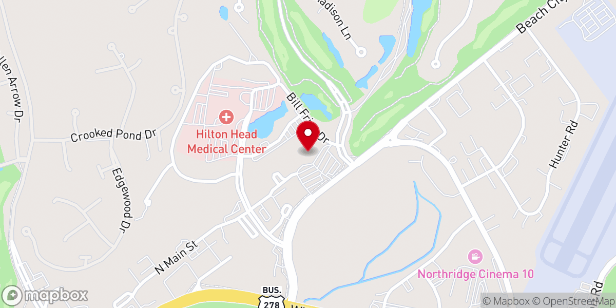 Map showing location of knights of columbus hilton head