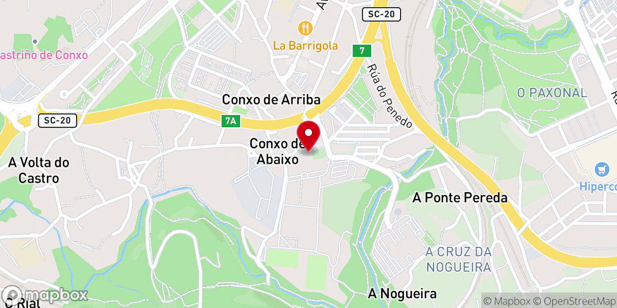 Map showing location of Iglesia de la Mercé de Conxo