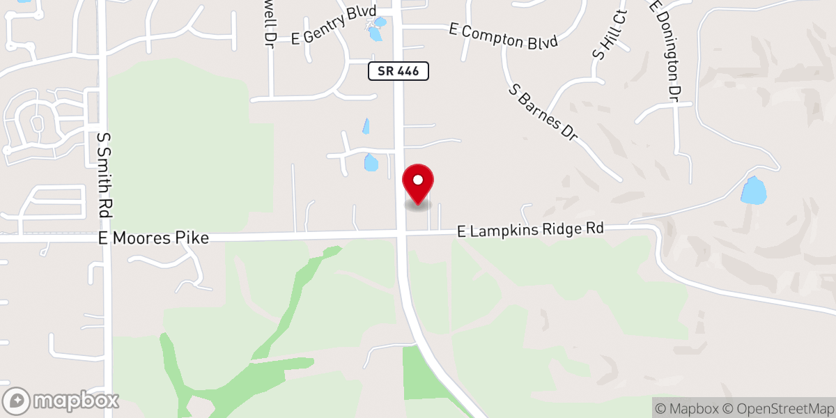 Map showing location of Bloomington Eastview Church of the Nazarene