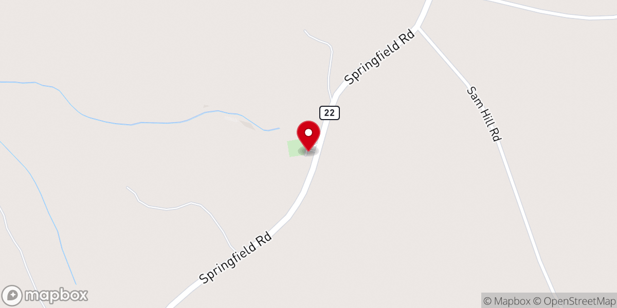 Map showing location of New Beaulah Baptist Church