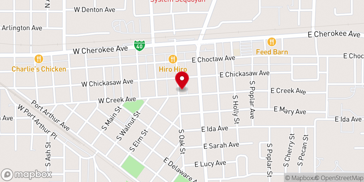 Map showing location of First Presbyterian Church