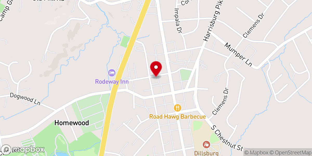 Map showing location of New Hope Ministries - Dillsburg Center - Food Distribution Center