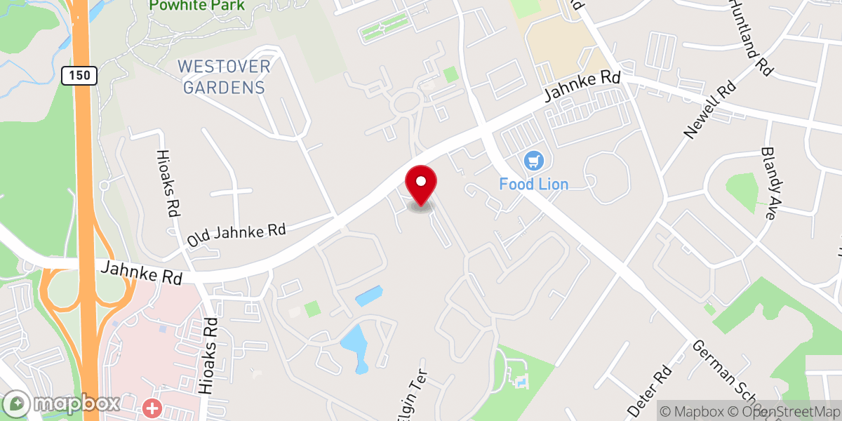 Map showing location of Crestwood Presbyterian Church