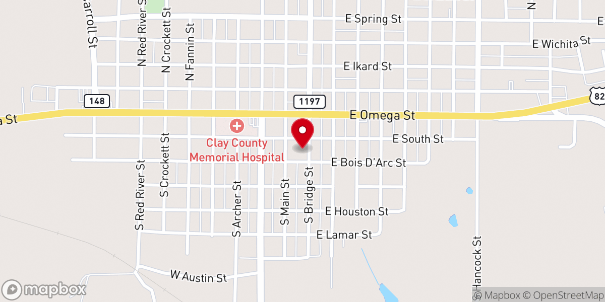 Map showing location of First United Methodist Church Henrietta