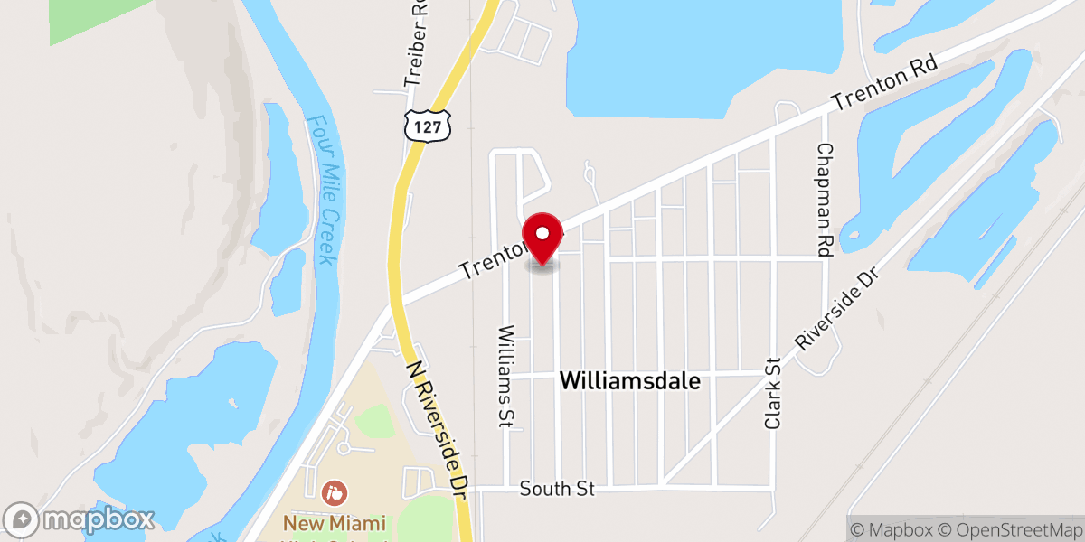 Map showing location of Greenhills Baptist Church