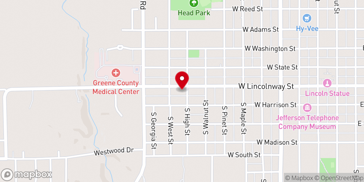 Map showing location of Trinity Lutheran Church
