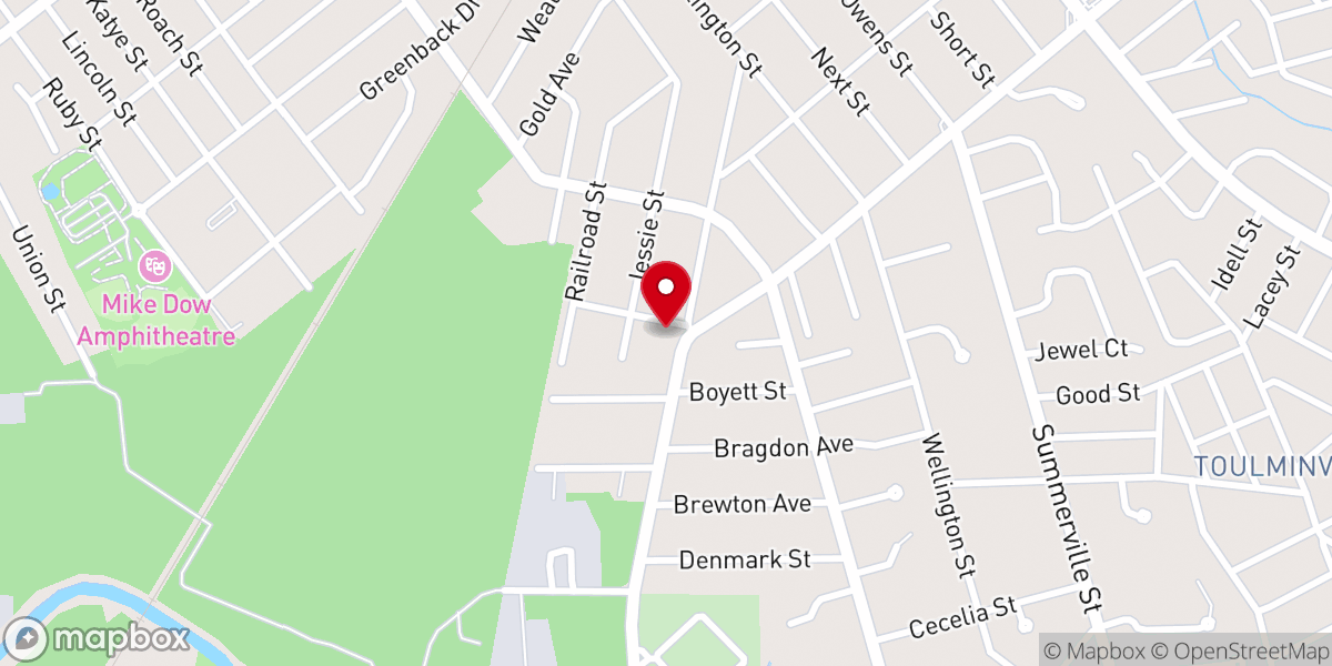 Map showing location of Whitestone Baptist Church