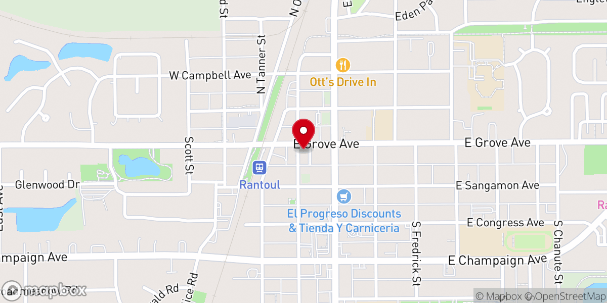 Map showing location of Rantoul Church of God