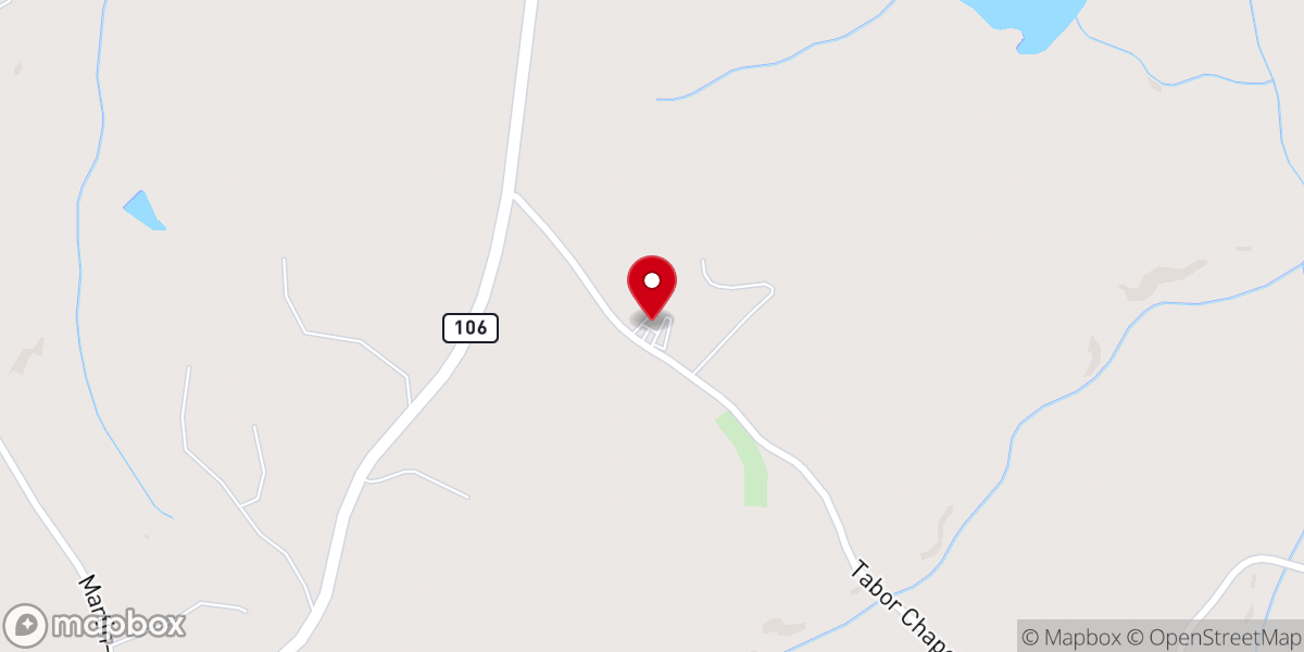 Map showing location of Tabors Chapel Church