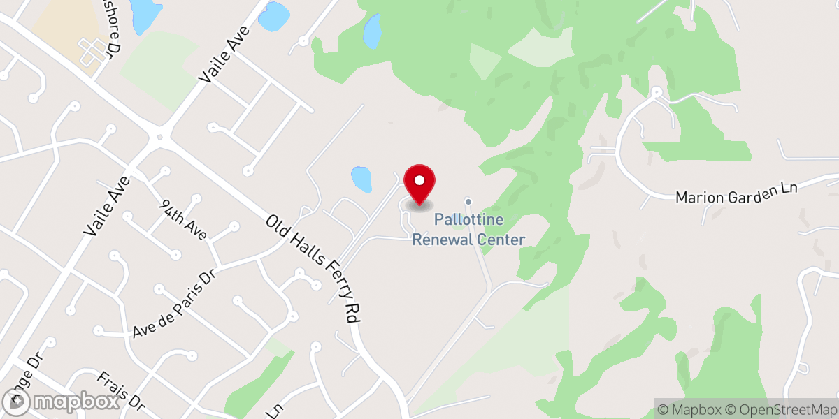 Map showing location of Pallottine Renewal Center