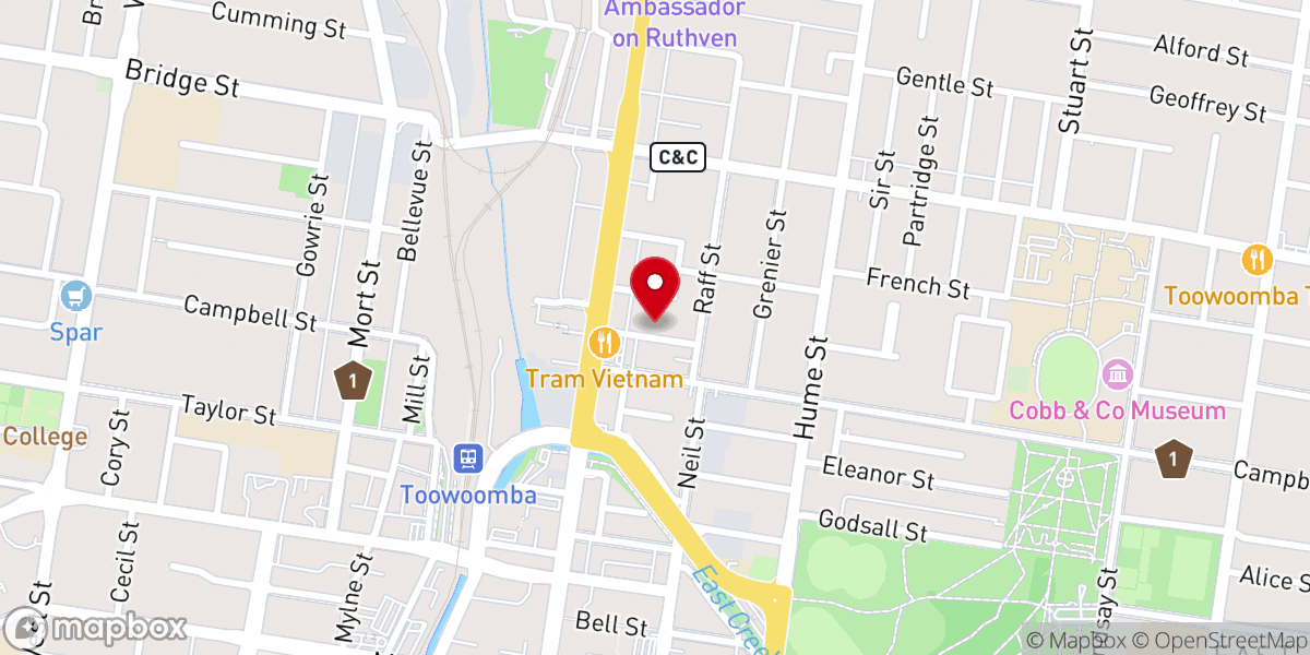 Map showing location of Outlook Christian Church