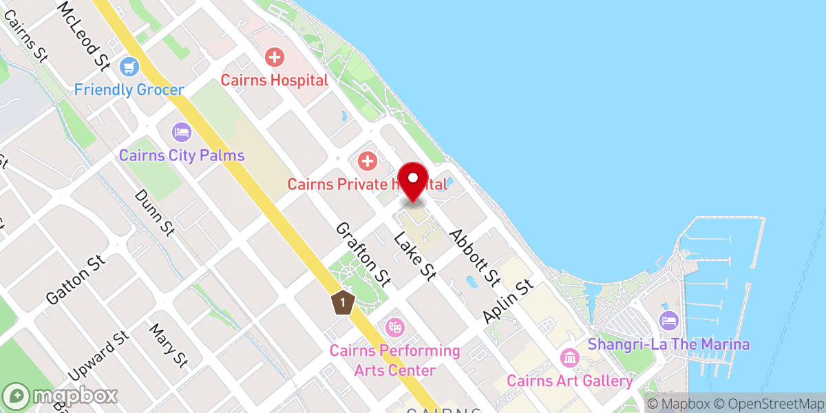 Map showing location of Bishops House, Diocese of Cairns