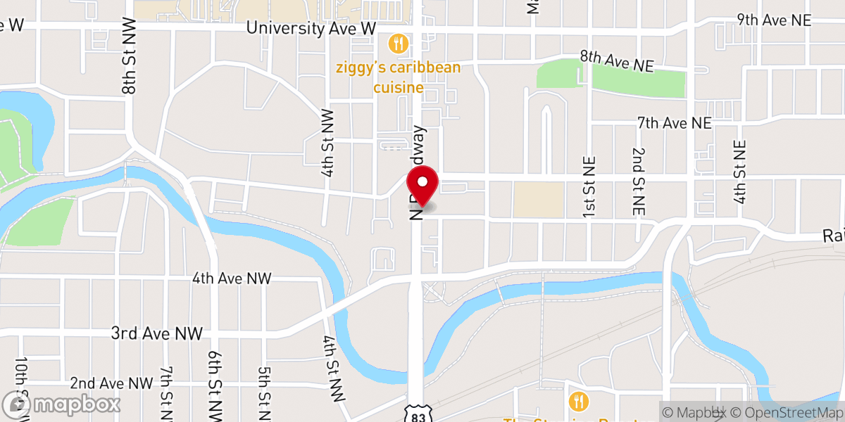 Map showing location of First Lutheran Church