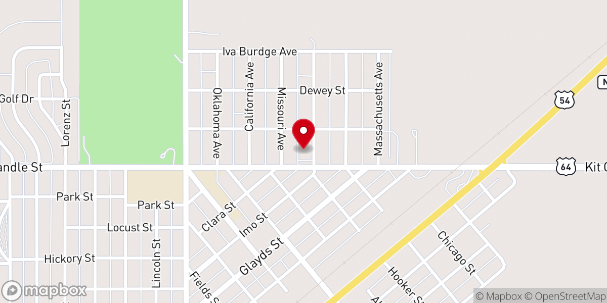Map showing location of Hooker Church of Christ