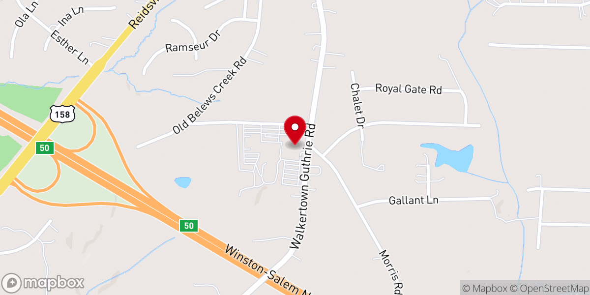 Map showing location of Gospel Light Baptist Church