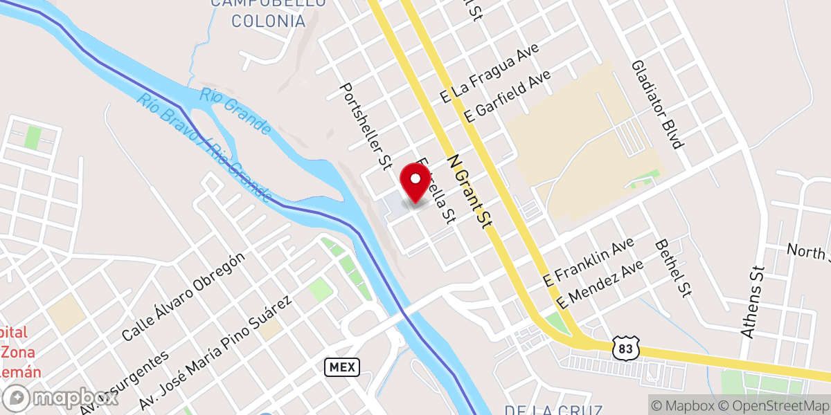 Map showing location of Iglesia Del Pueblo Roma