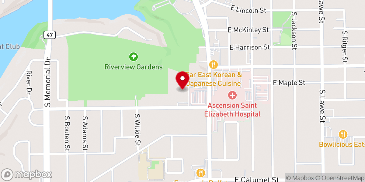 Map showing location of Riverview Lutheran Church and School