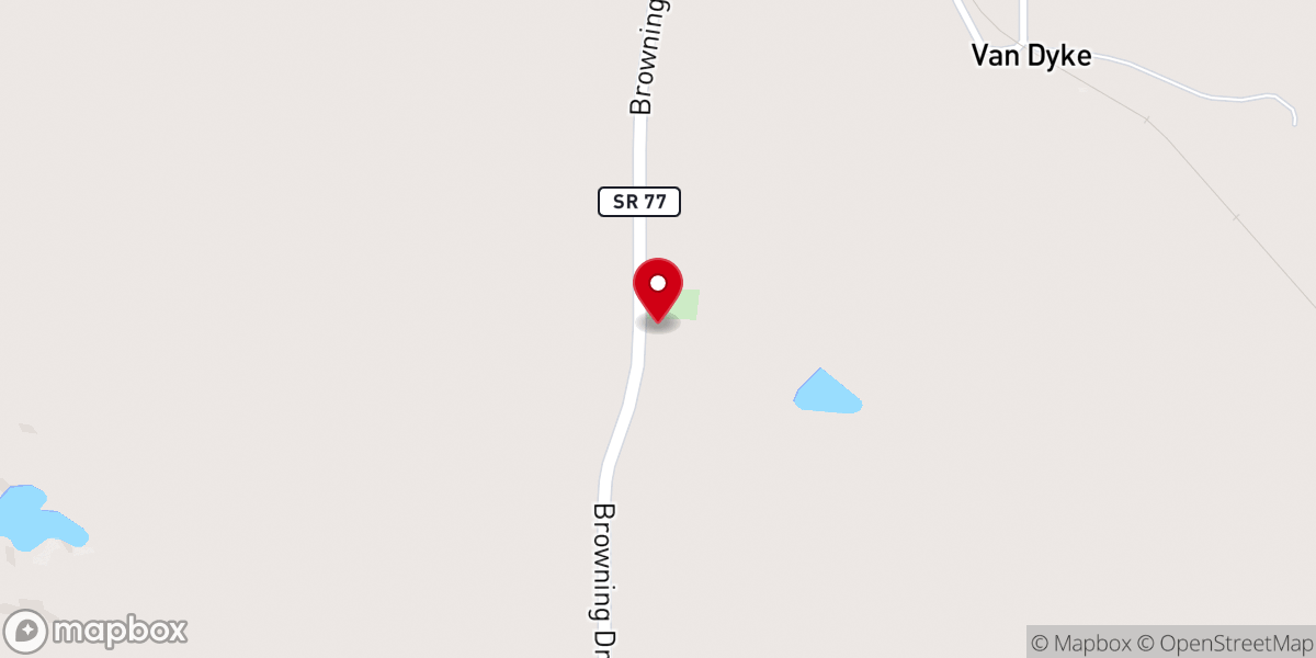 Map showing location of Van Dyke Church of Christ