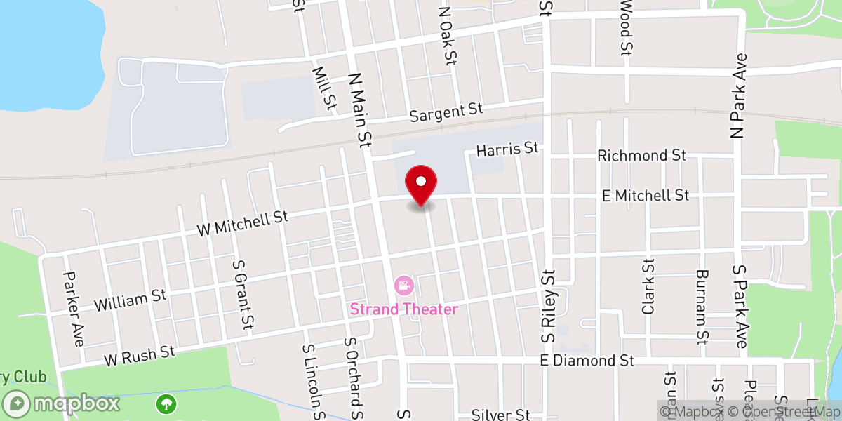 Map showing location of Grace Christian Church