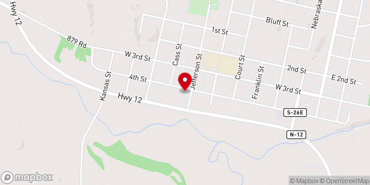 Map showing location of Ponca Evangelical Free Church