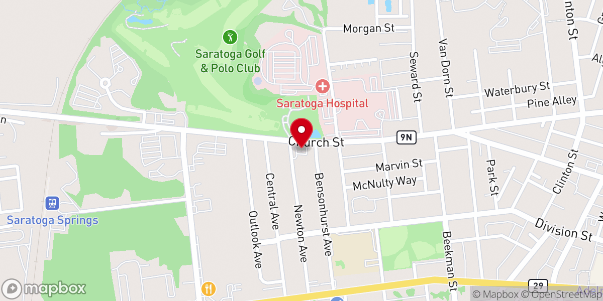 Map showing location of Saratoga Springs Family Dentistry
